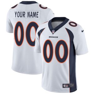 Stunning Denver Broncos Customized White Stitched Vapor Untouchable Limited Men's NFL Jersey