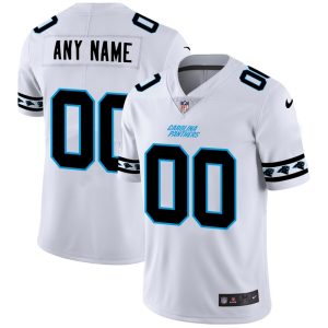 Top notch Carolina Panthers Custom  White Team Logo Vapor Limited NFL Jersey
