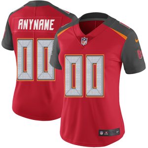 Outstanding Tampa Bay Buccaneers Customized Red Team Color Stitched Vapor Untouchable Limited Women's NFL Jersey