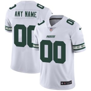 Stunning Green Bay Packers Custom  White Team Logo Vapor Limited NFL Jersey