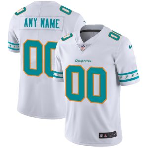Superb Miami Dolphins Custom  White Team Logo Vapor Limited NFL Jersey