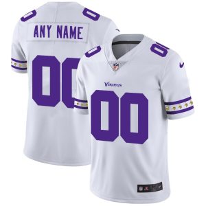 High quality Minnesota Vikings Custom  White Team Logo Vapor Limited NFL Jersey