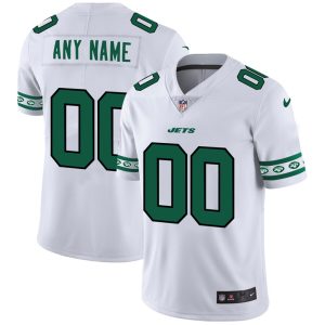 Superb New York Jets Custom  White Team Logo Vapor Limited NFL Jersey
