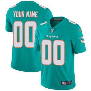 Top notch Miami Dolphins Customized Aqua Green Team Color Stitched Vapor Untouchable Limited Youth NFL Jersey