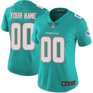 Amazing Miami Dolphins Customized Aqua Green Team Color Stitched Vapor Untouchable Limited Women's NFL Jersey