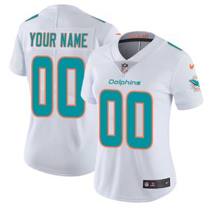 Delightful Miami Dolphins Customized White Stitched Vapor Untouchable Limited Women's NFL Jersey
