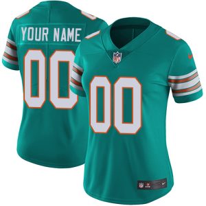 Premium Miami Dolphins Customized Aqua Green Alternate Stitched Vapor Untouchable Limited Women's NFL Jersey