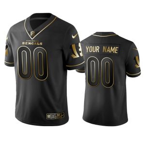 Amazing Bengals Custom Men's Stitched NFL Vapor Untouchable Limited Black Golden Jersey