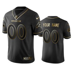 Delightful Broncos Custom Men's Stitched NFL Vapor Untouchable Limited Black Golden Jersey
