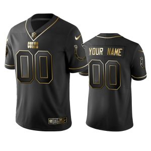 Stunning Colts Custom Men's Stitched NFL Vapor Untouchable Limited Black Golden Jersey