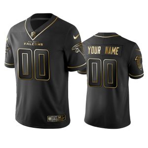 Outstanding Falcons Custom Men's Stitched NFL Vapor Untouchable Limited Black Golden Jersey