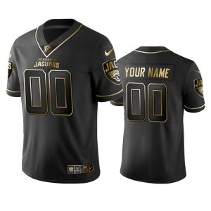 Top notch Jaguars Custom Men's Stitched NFL Vapor Untouchable Limited Black Golden Jersey