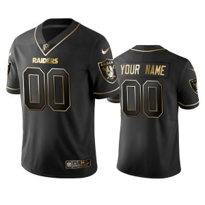 Stunning Raiders Custom Men's Stitched NFL Vapor Untouchable Limited Black Golden Jersey