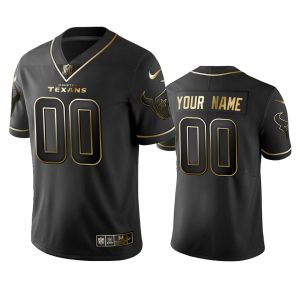 Amazing Texans Custom Men's Stitched NFL Vapor Untouchable Limited Black Golden Jersey