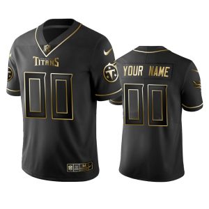 Premium Titans Custom Men's Stitched NFL Vapor Untouchable Limited Black Golden Jersey