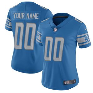 Superb Detroit Lions Customized Blue Team Color Stitched Vapor Untouchable Limited Women's NFL Jersey