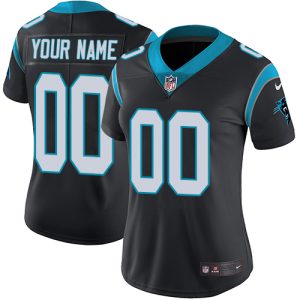 Stunning Carolina Panthers Customized Black Team Color Stitched Vapor Untouchable Limited Women's NFL Jersey