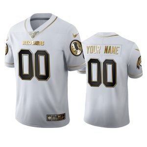 Premium Washington Commanders Custom Men's White Golden Edition Vapor Limited NFL 100 Jersey