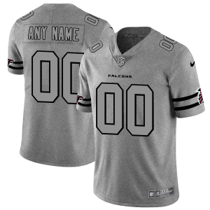 Superb Atlanta Falcons Custom Men's  Gray Gridiron II Vapor Untouchable Limited NFL Jersey