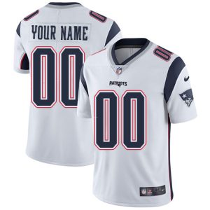 Stunning New England Patriots Customized White Stitched Vapor Untouchable Limited Youth NFL Jersey