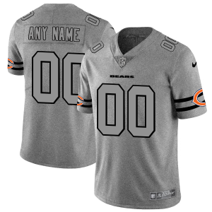 Superb Chicago Bears Custom Men's  Gray Gridiron II Vapor Untouchable Limited NFL Jersey
