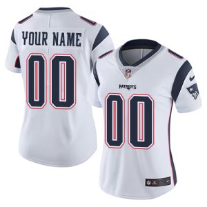 Superb New England Patriots Customized White Stitched Vapor Untouchable Limited Women's NFL Jersey