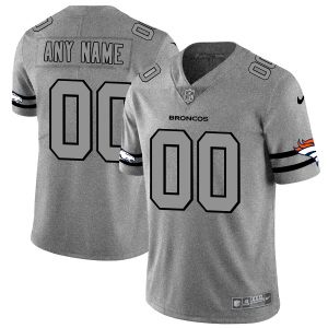 Top notch Denver Broncos Custom Men's  Gray Gridiron II Vapor Untouchable Limited NFL Jersey