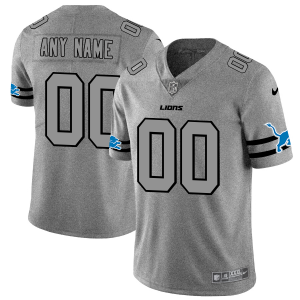 Premium Detroit Lions Custom Men's  Gray Gridiron II Vapor Untouchable Limited NFL Jersey