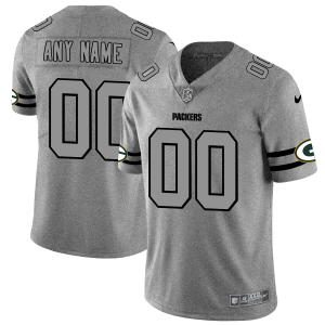 Superb Green Bay Packers Custom Men's  Gray Gridiron II Vapor Untouchable Limited NFL Jersey
