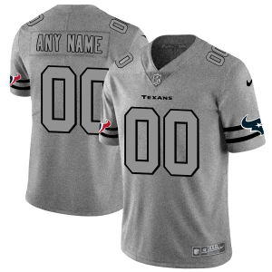 Outstanding Houston Texans Custom Men's  Gray Gridiron II Vapor Untouchable Limited NFL Jersey