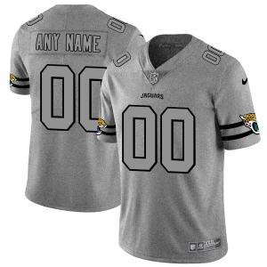 Outstanding Jacksonville Jaguars Custom Men's  Gray Gridiron II Vapor Untouchable Limited NFL Jersey