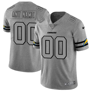 Top notch Los Angeles Chargers Custom Men's  Gray Gridiron II Vapor Untouchable Limited NFL Jersey