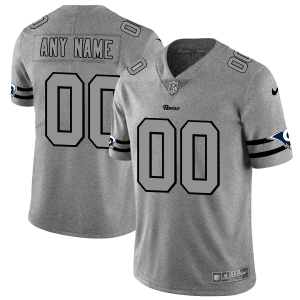 Exceptional Los Angeles Rams Custom Men's  Gray Gridiron II Vapor Untouchable Limited NFL Jersey