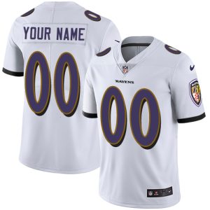 Amazing Baltimore Ravens Customized White Stitched Vapor Untouchable Limited Men's NFL Jersey