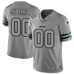 Outstanding New York Jets Custom Men's  Gray Gridiron II Vapor Untouchable Limited NFL Jersey