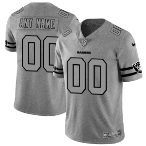 Delightful Las Vegas Raiders Custom Men's  Gray Gridiron II Vapor Untouchable Limited NFL Jersey