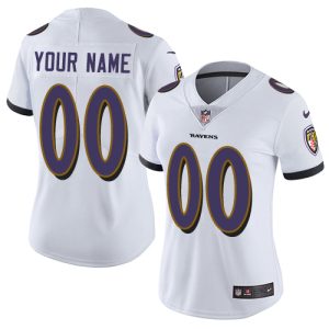 Amazing Baltimore Ravens Customized White Stitched Vapor Untouchable Limited Women's NFL Jersey