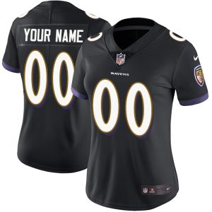 Top notch Baltimore Ravens Customized Black Alternate Stitched Vapor Untouchable Limited Women's NFL Jersey