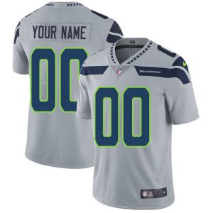 Outstanding Seattle Seahawks Customized Grey Alternate Stitched Vapor Untouchable Limited Youth NFL Jersey