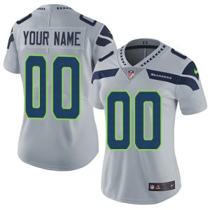 Delightful Seattle Seahawks Customized Grey Alternate Stitched Vapor Untouchable Limited Women's NFL Jersey