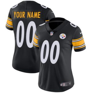 Fantastic Pittsburgh Steelers Customized Black Team Color Stitched Vapor Untouchable Limited Women's NFL Jersey