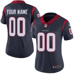 Stunning Houston Texans Customized Navy Blue Team Color Stitched Vapor Untouchable Limited Women's NFL Jersey