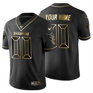 Exceptional Tampa Bay Buccaneers Custom Men's  Black Golden Limited NFL 100 Jersey