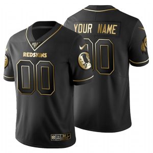 Fantastic Washington Commanders Custom Men's Black Golden Limited NFL 100 Jersey