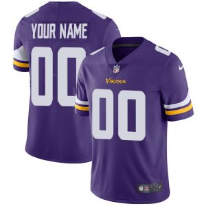 Stunning Minnesota Vikings Customized Purple Team Color Stitched Vapor Untouchable Limited Youth NFL Jersey