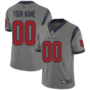 Outstanding Houston Texans Customized Gray Men's Stitched NFL Limited Inverted Legend Jersey
