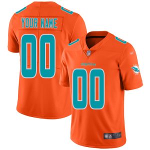 Outstanding Miami Dolphins Customized Orange Men's Stitched NFL Limited Inverted Legend Jersey
