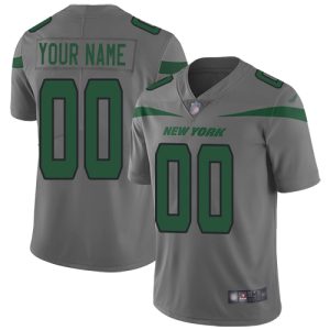 High quality New York Jets Customized Gray Men's Stitched NFL Limited Inverted Legend Jersey