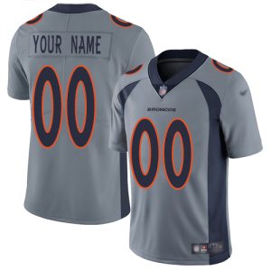 High quality Denver Broncos Customized Gray Men's Stitched NFL Limited Inverted Legend Jersey