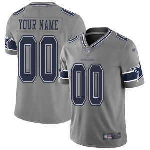 Exceptional Dallas Cowboys Customized Gray Men's Stitched NFL Limited Inverted Legend Jersey